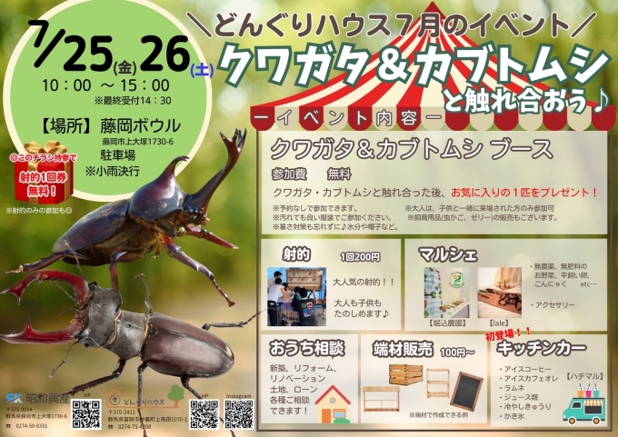 ＼イベント／クワガタ＆カブトムシと触れ合おう♪